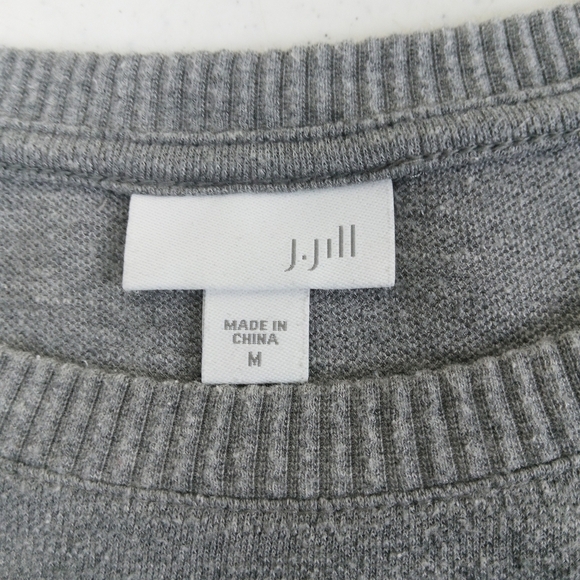 J Jill Women Tunic Top Size M Gray Long Sleeve Pockets Modest Boho Minimalist - Picture 5 of 10